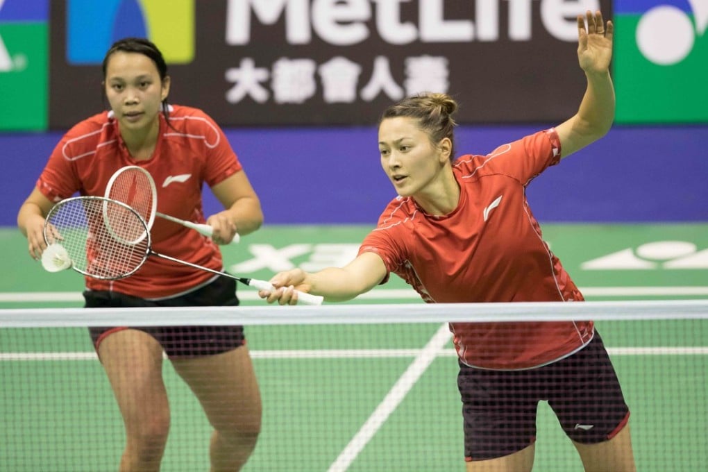 Gronya Somerville (right) with doubles partner Setyana Mapasa at the Hong Kong Open badminton championships in November 2017.