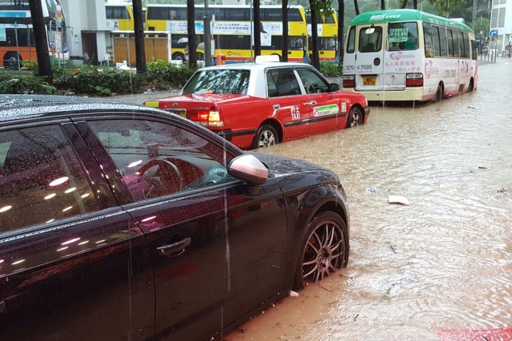 Many parts of Hong Kong are vulnerable to flooding in heavy rain. Streets in Shau Kei Wan were under water during a black rainstorm in May last year. Photo: SCMP