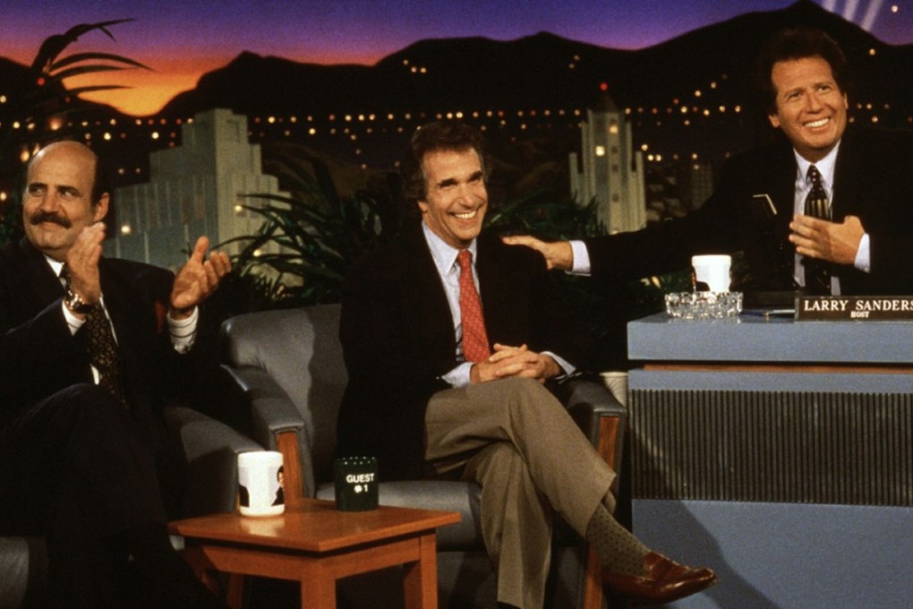 Jeffrey Tambor, Henry Winkler and Gary Shandling in a still from The Larry Sanders Show.