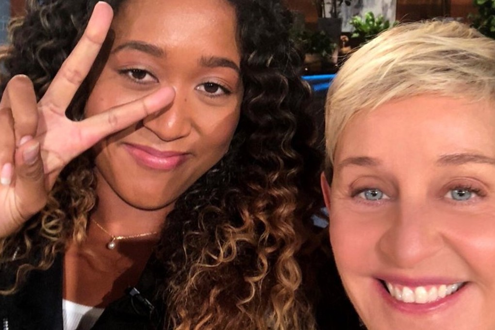 Naomi Osaka poses with Ellen DeGeneres. Photo: Twitter/@TheEllenShow