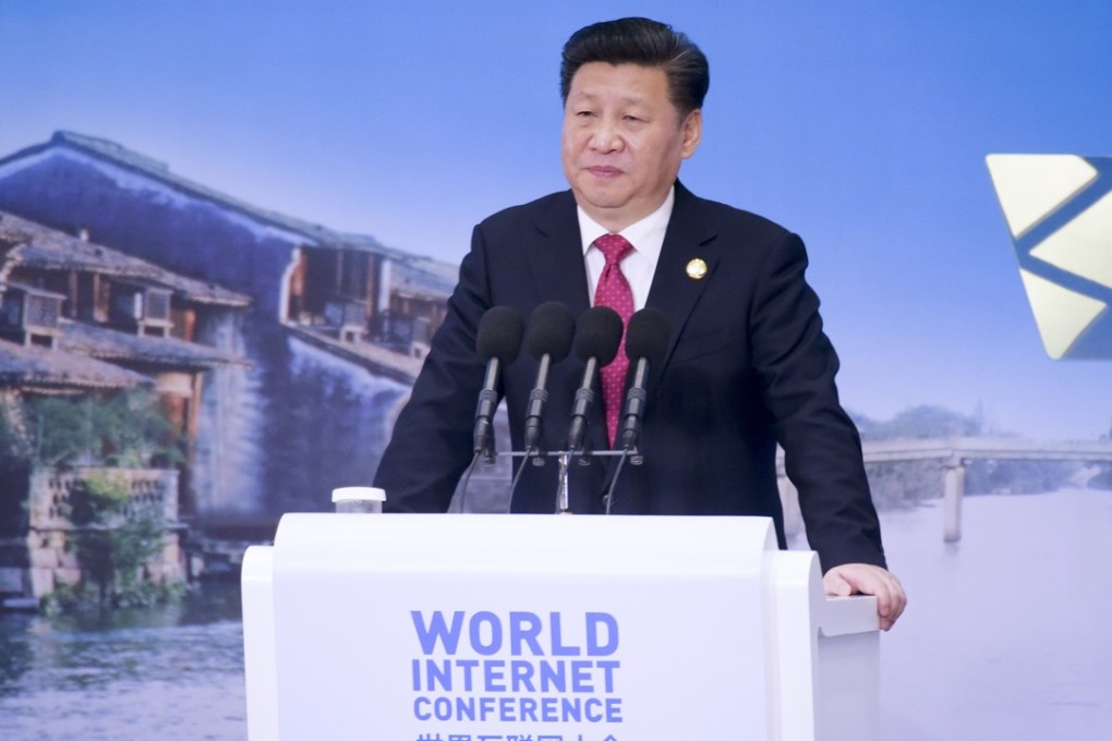 Chinese President Xi Jinping addresses the World Internet Conference in Wuzhen Town, east China’s Zhejiang Province. Photo: AP