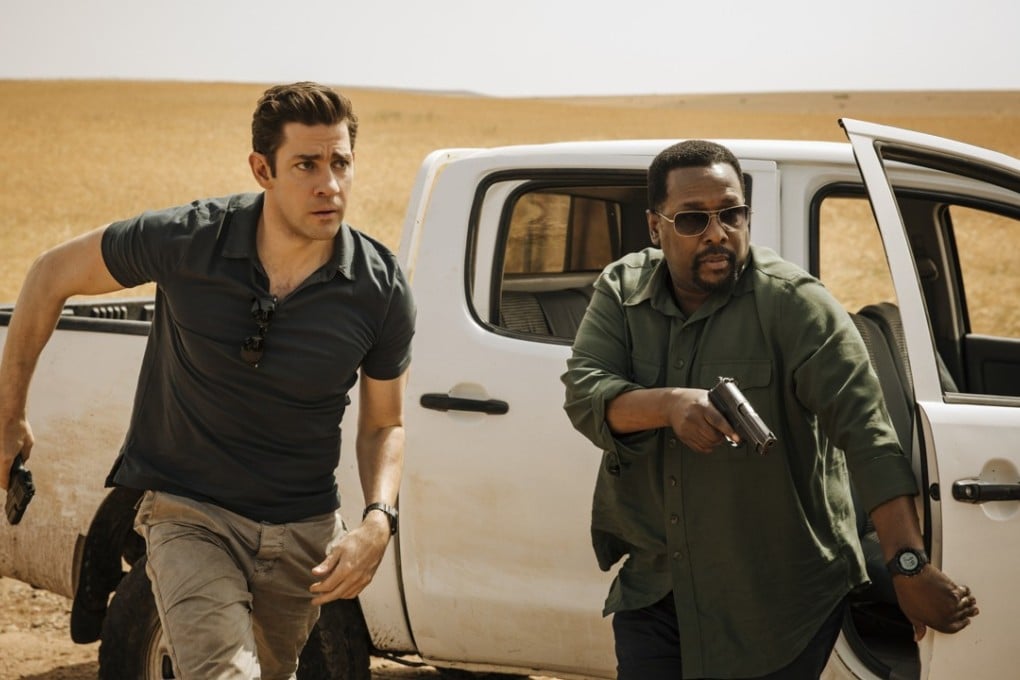 John Krasinski (left), with Wendell Pierce, plays the titular role in Tom Clancy's Jack Ryan, an action-packed CIA spy-drama streaming on Amazon Prime. Picture: Amazon Prime