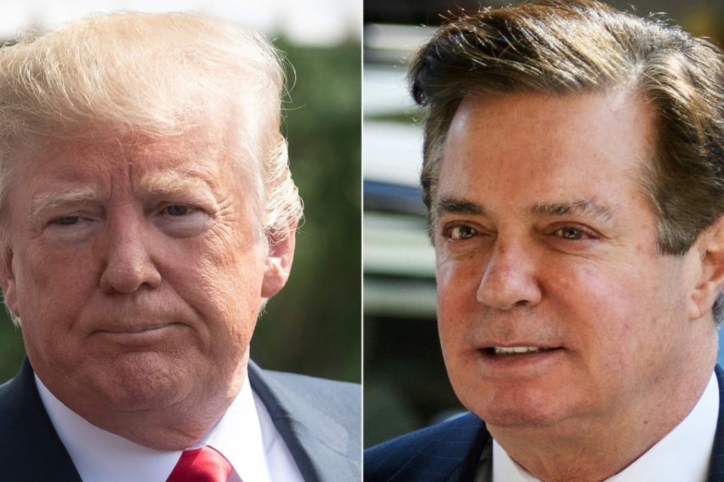 US President Donald Trump and Paul Manafort, his former campaign adviser. Photo: AFP
