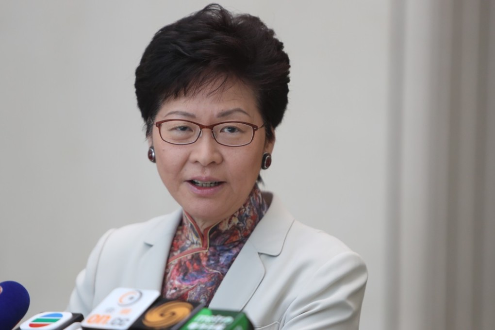 Carrie Lam says the government is taking every step to prepare Hong Kong for the typhoon. Photo: Winson Wong