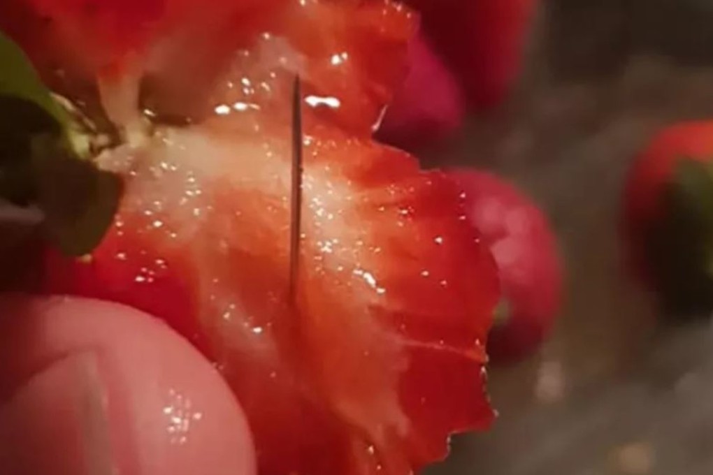Some Australians have posted photos on social media showing needles they found in their berries. Photo: Facebook