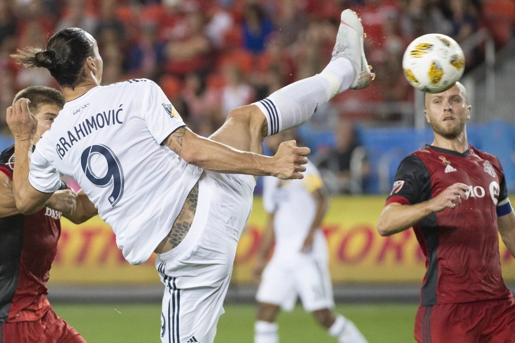 Los Angeles Galaxy forward Zlatan Ibrahimovic scores against Toronto. Photo: USA TODAY Sports