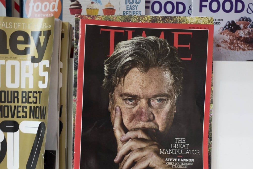 An issue of Time magazine is displayed on a New York news-stand in November 2017. Photo: AP