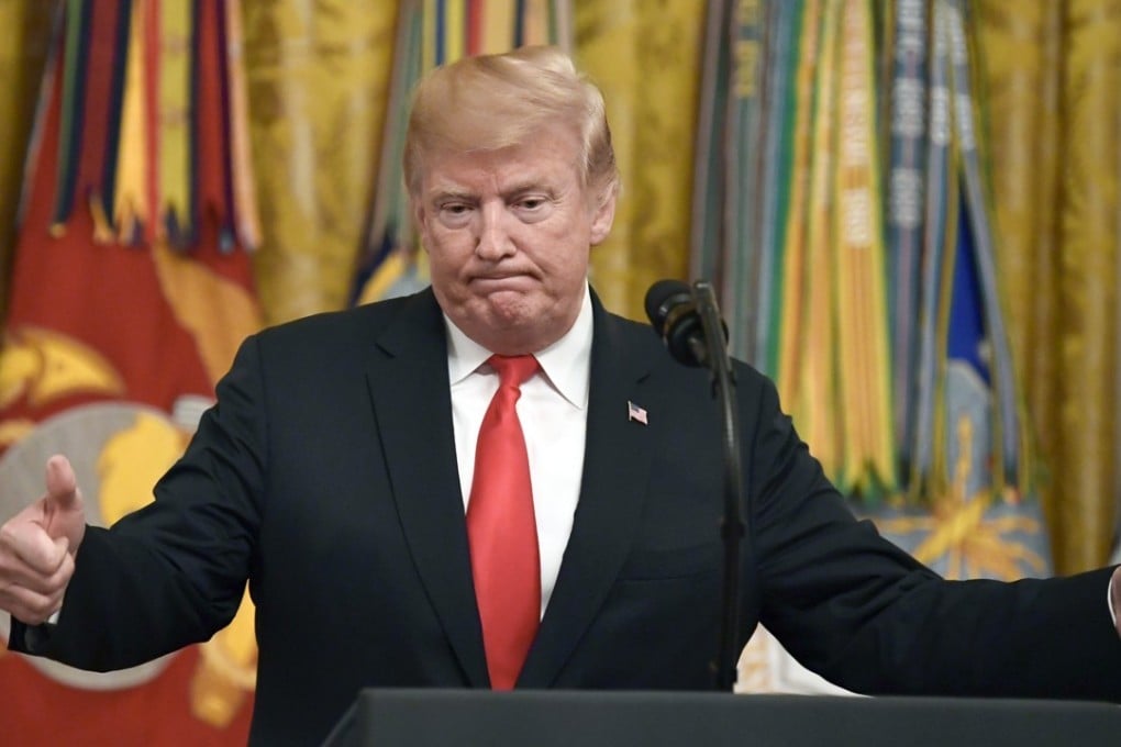 President Donald Trump speaks during a Congressional Medal of Honor Society reception in the East Room of the White House in Washington. Photo: AP
