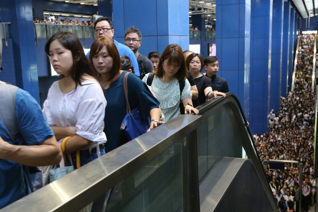 The scene on Monday at Tai Wai station. Photo: Felix Wong