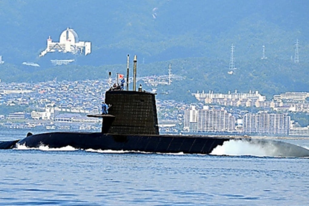 The Japanese submarine Kuroshio took part in military exercises in the South China Sea. Photo: Handout