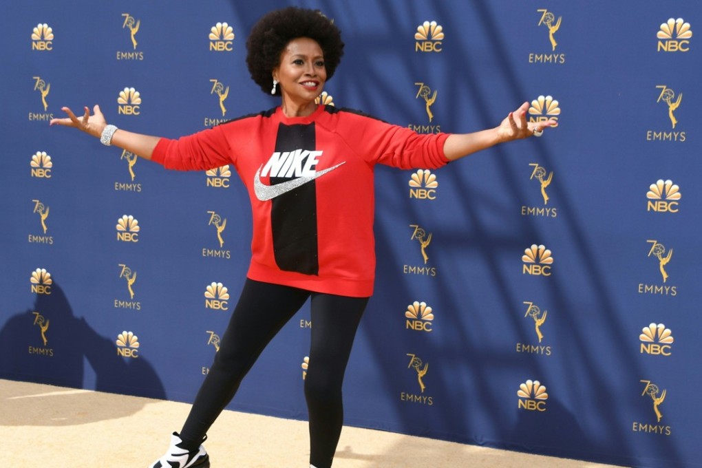 Nike-clad Jennifer Lewis arrives for the 70th Emmy Awards at the Microsoft Theatre in Los Angeles on Monday. Photo: Agence France-Presse