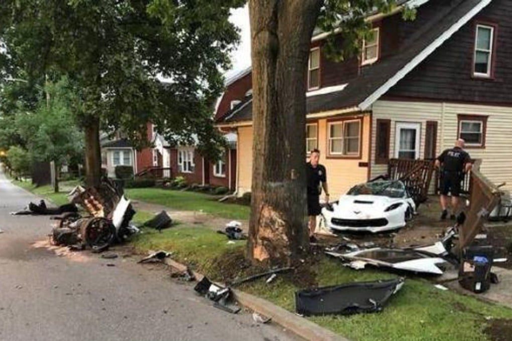 Computer science student Tang Kaijing died after his car hit a tree and split in two in the campus town of State College, Pennsylvania, on Saturday morning. Photo: Baidu