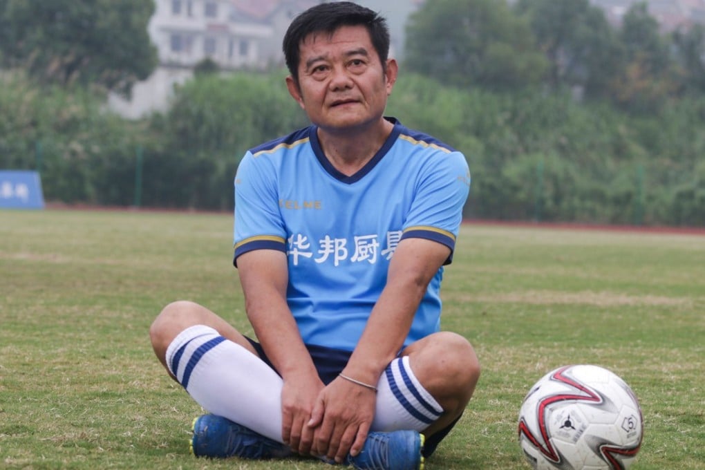 Zhao Chongshan, 63, takes part in a training session in Tonglu in China’s eastern Zhejiang province. Photos: AFP