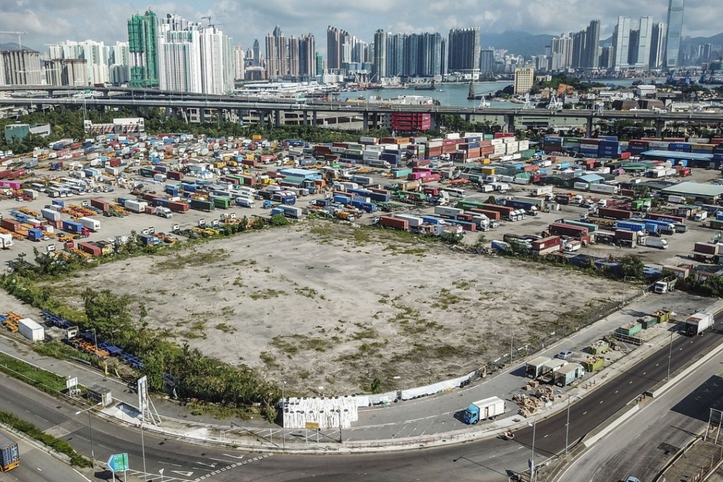 A plot of unallocated government land near container operations in Kwai Chung. Photo: Winson Wong