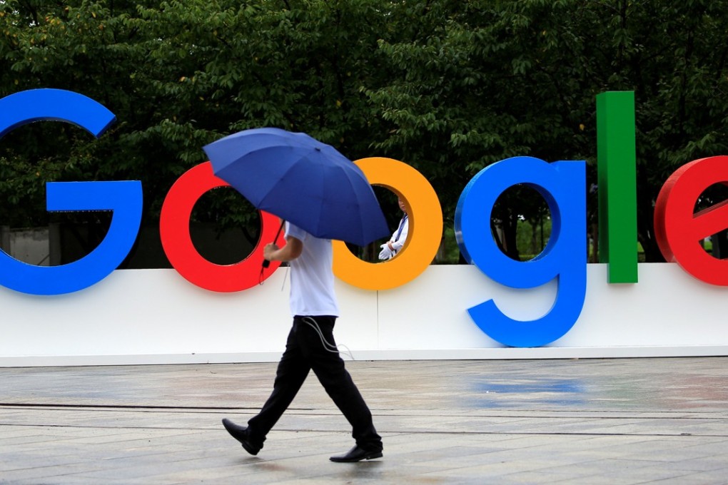 A Google sign at the World Artificial Intelligence Conference in Shanghai on September 17. Google has come under fire in the US for alleged bias against conservative news sources, and for its plans to launch a censored version of its search engine in China. Photo: Reuters