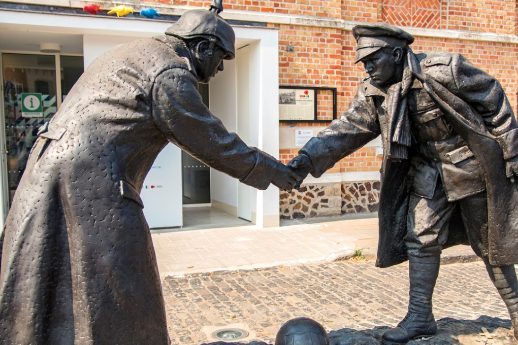 The Christmas Truce memorial in Mesen, Belgium. Pictures: Tim Pile
