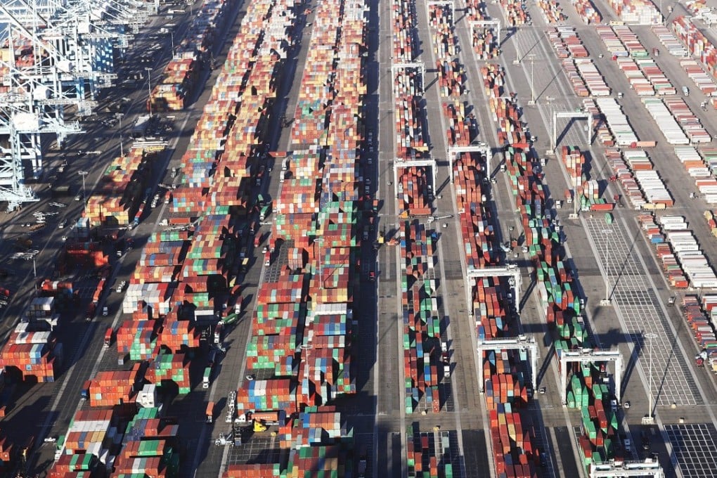 Shipping containers sit at the Port of Los Angeles, the nation's busiest container port, on Monday. Photo: Getty Images via AFP