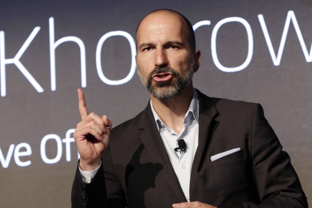 Uber CEO Dara Khosrowshahi speaks during the company's unveiling of new features in New York, 2018. Uber is aiming to boost driver and passenger safety in an effort to rebuild trust in the brand. Photo: AP
