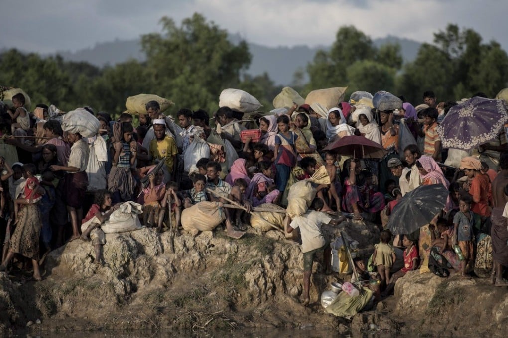 Rohingya refugees fleeing Myanmar arrive at the border of Bangladesh in 2017. War and politics are common factors in mass migration, but soon climate change may be too. Photo: AFP