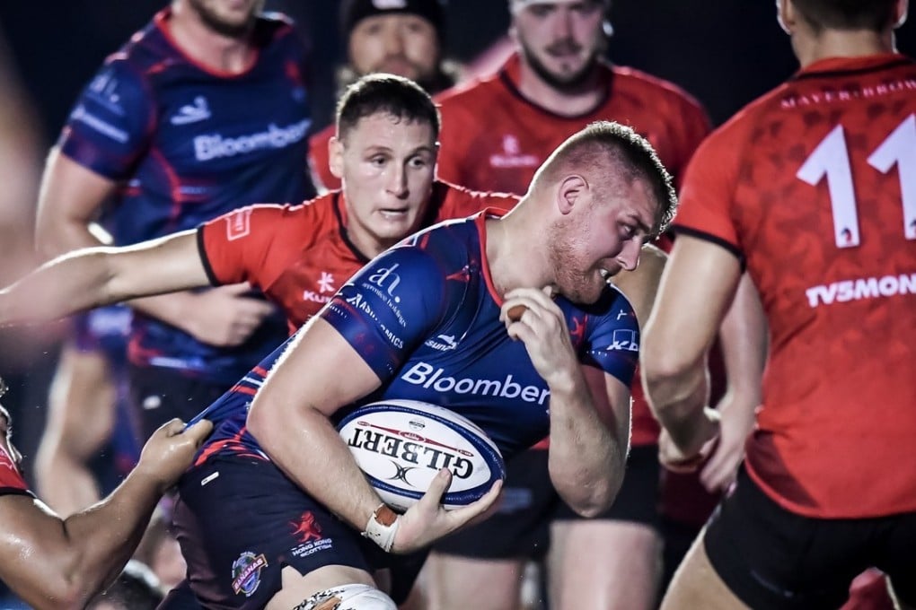 Jamie Pincott eyes the try line for Bloomberg Hong Kong Scottish. Photo: HKRU