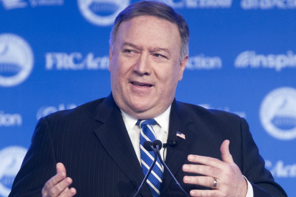 US Secretary of State Mike Pompeo delivers remarks on religious freedom on Friday in Washington. Photo: EPA-EFE