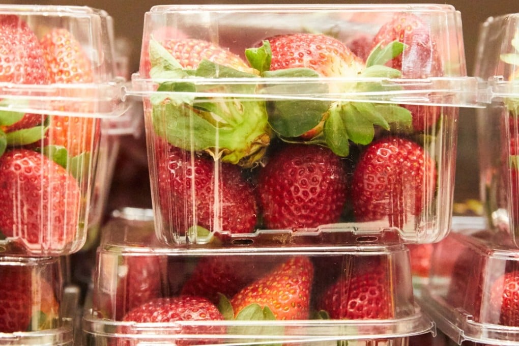 Strawberry punnets at a supermarket in Sydney. Photo: EPA