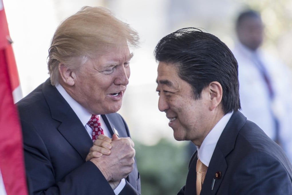 US president Donald Trump and Japanese Prime Minister Shinzo Abe. Photo: The Washington Post