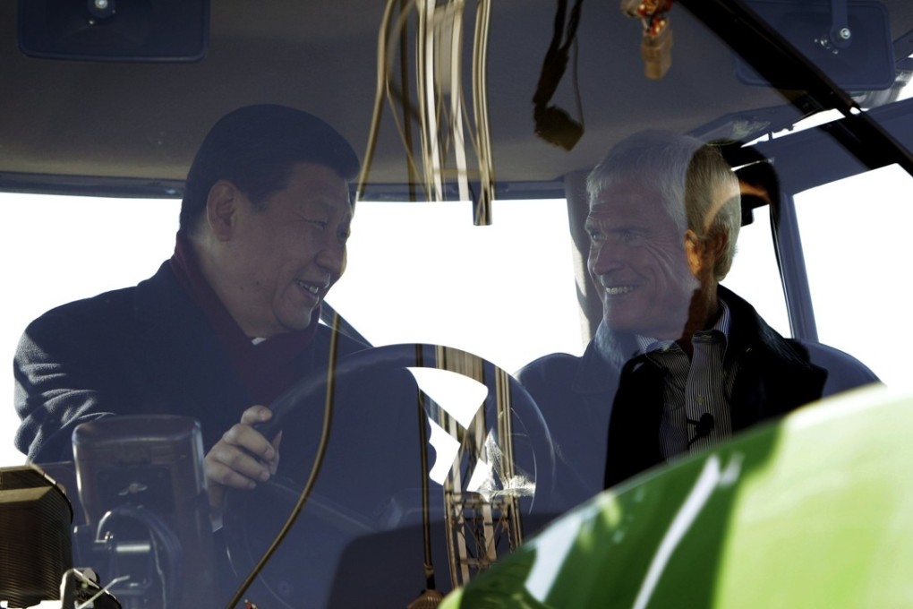 Chinese President Xi Jinping shown during a visit to Iowa in 2012, a visit an advertising supplement in Sunday’s Des Moines Register highlighted as Xi’s “fun days in Iowa”. Photo: Reuters