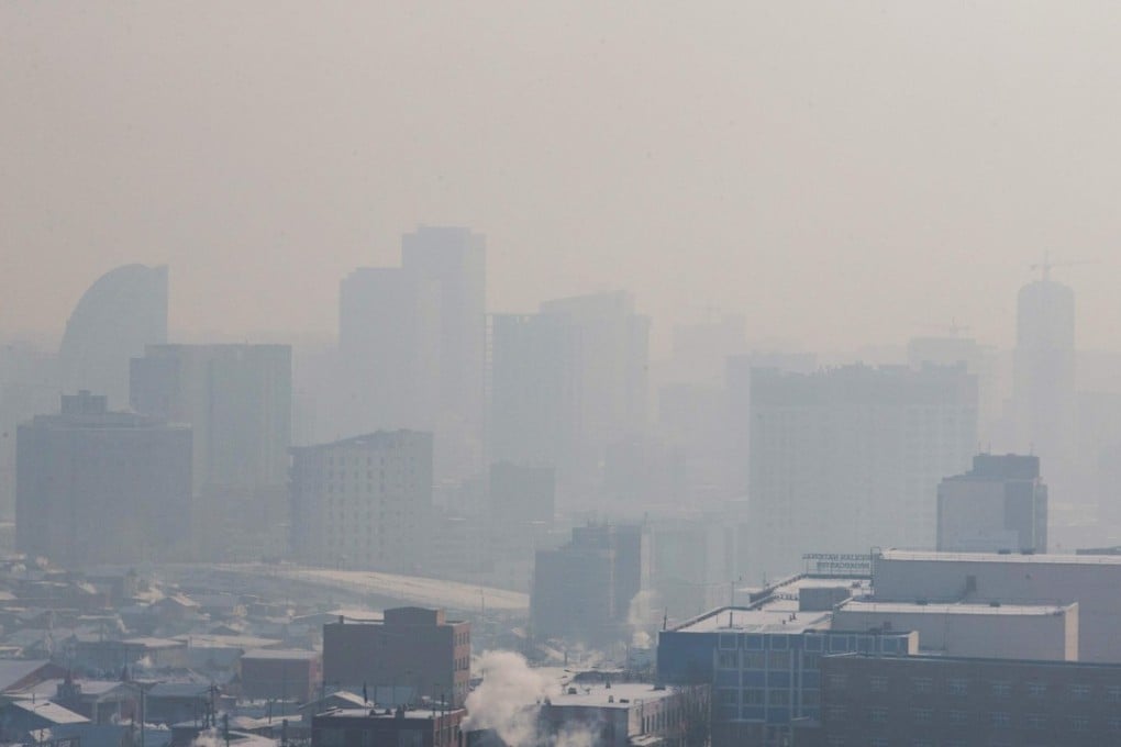 Buildings disappearing in the smog during a polluted day at the ger district in Ulan Bator, the capital of Mongolia. Photo: AFP