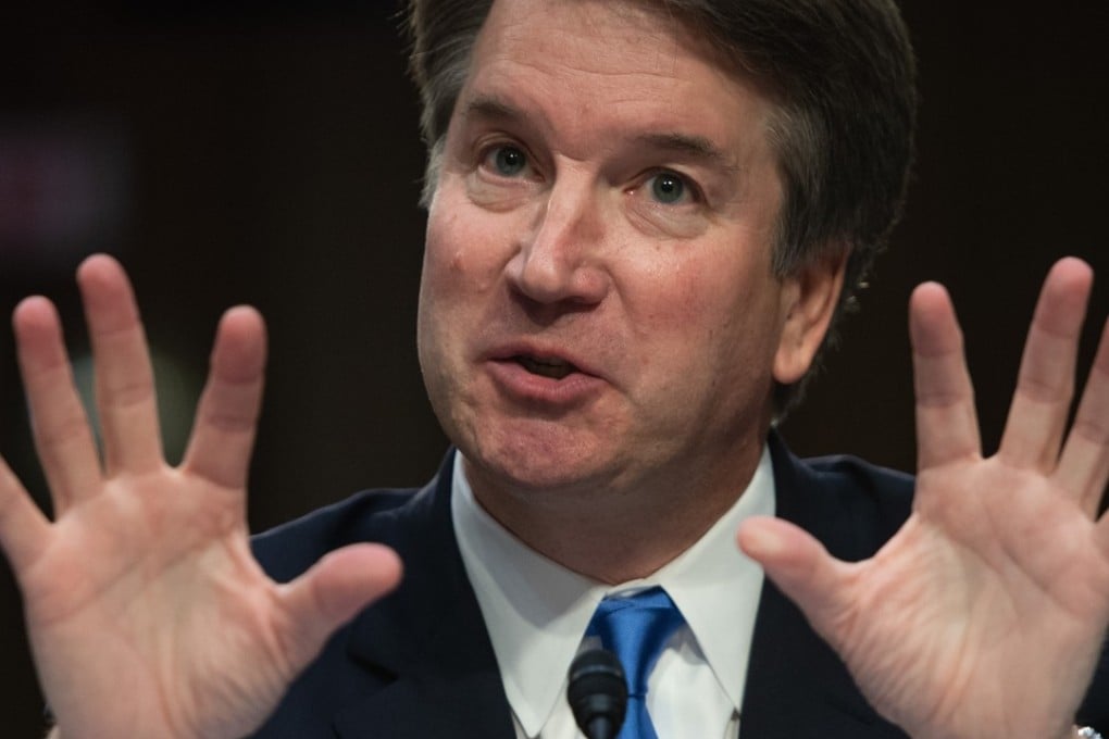 US Supreme Court nominee Brett Kavanaugh on the second day of his confirmation hearing. The woman who has made a sexual assault allegation against Kavanaugh has agreed to testify in the Senate, her lawyers said on Sunday. Photo: AFP