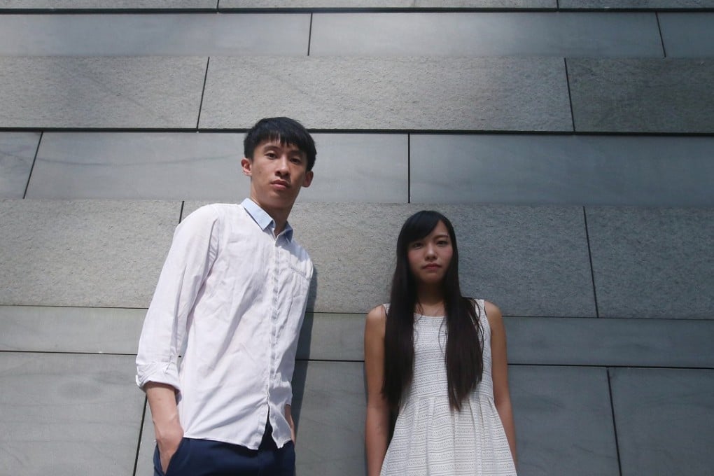 Localists Yau Wai-ching (R) and Sixtus Baggio Leung Chung-hang. Photo: K. Y. Cheng