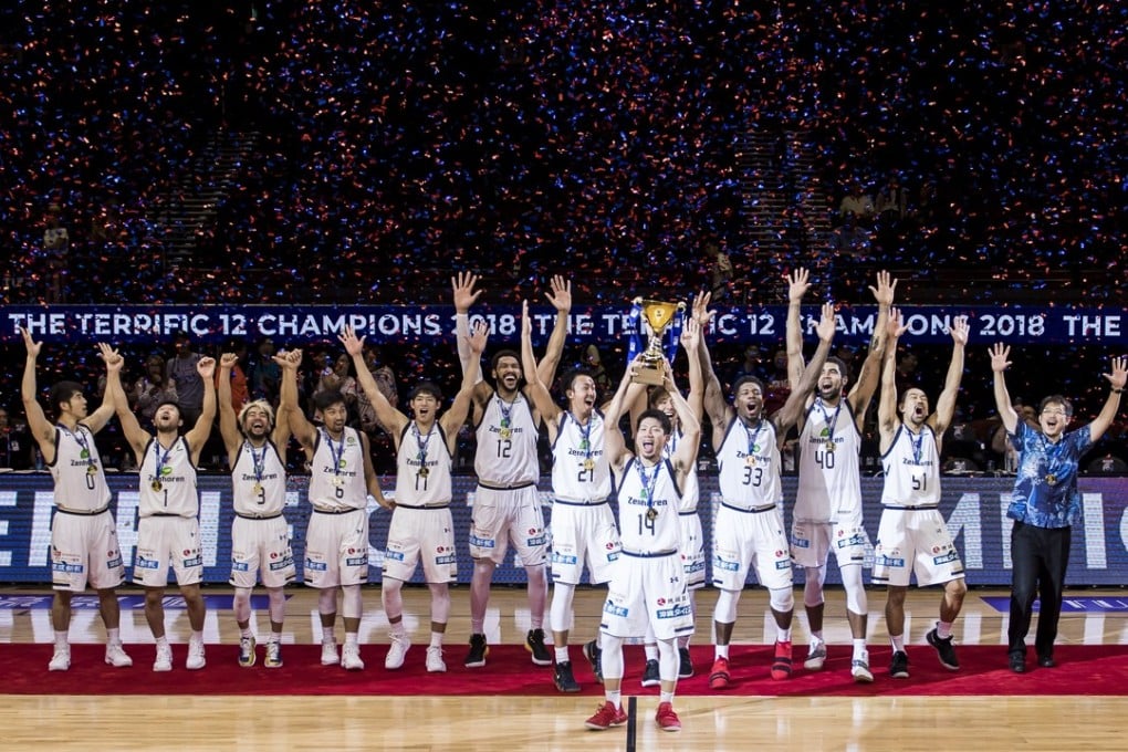 The Ryukyu Golden Kings celebrate winning The Asia League's Terrific 12 in Macau. Photo: Asia League