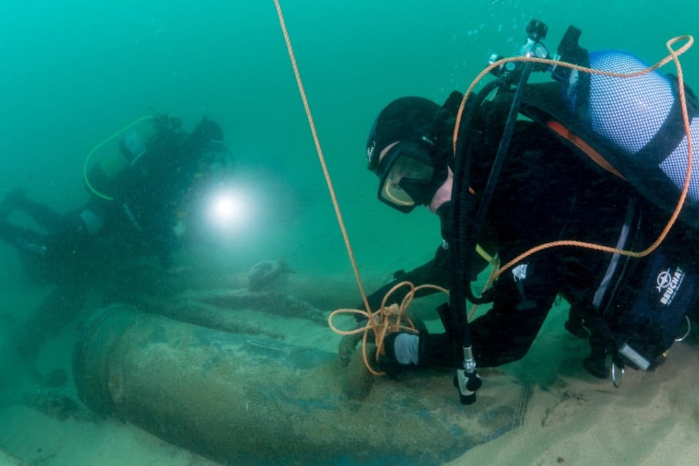 In and around the shipwrecks, divers found spices, nine bronze cannons engraved with the Portuguese coat of arms, Chinese ceramics and cowrie shells, a type of currency used to trade slaves during the colonial era. Photo: Reuters
