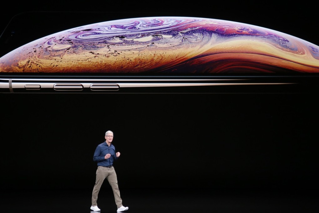 Tim Cook introduces Apple’s new smartphone, the iPhone Xs, on September 12, at the company headquarters in Cupertino, California. The world’s most valuable company, Apple owns virtually no tangible assets. Photo: Bay Area News Group/TNS