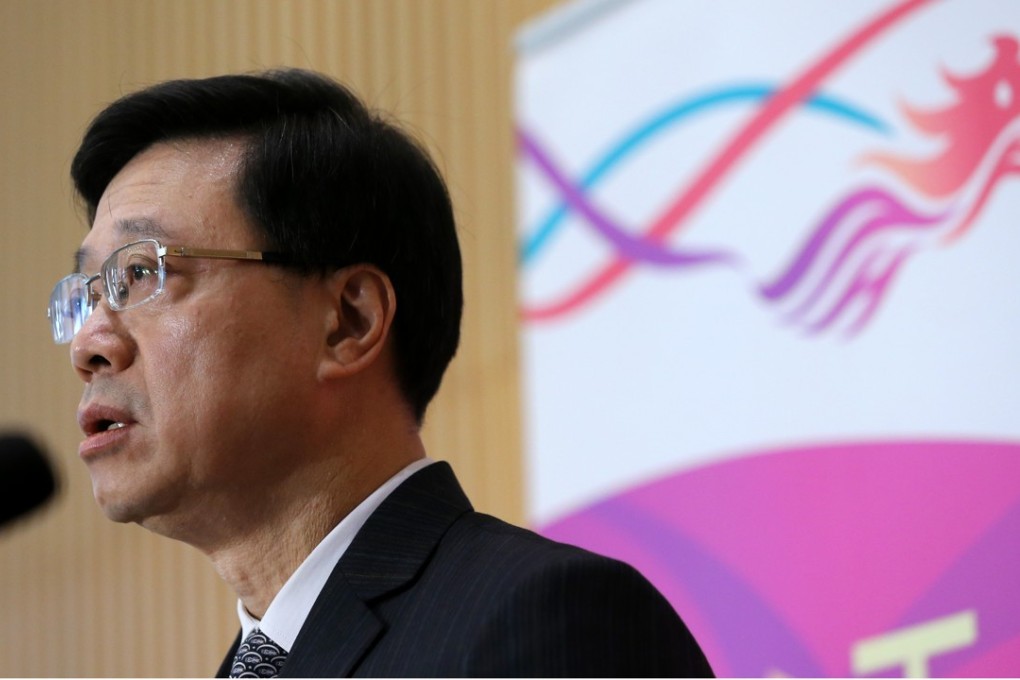 Secretary for Security John Lee Ka-chiu announces his decision on Monday. Photo: Sam Tsang