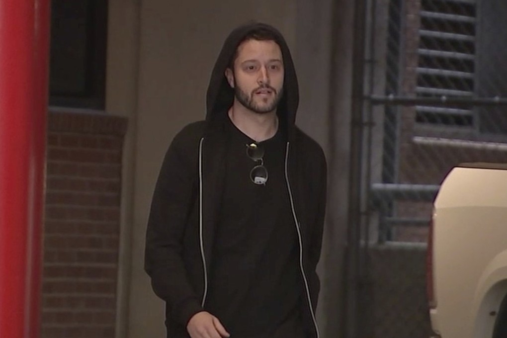 Cody Wilson walks out of the Harris County jail in Houston, Texas on Sunday. Photo: KTRK-TV via AP