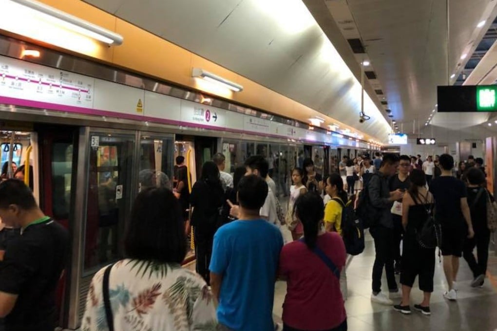 Passengers at one of the stations during the incident. Photo: Handout
