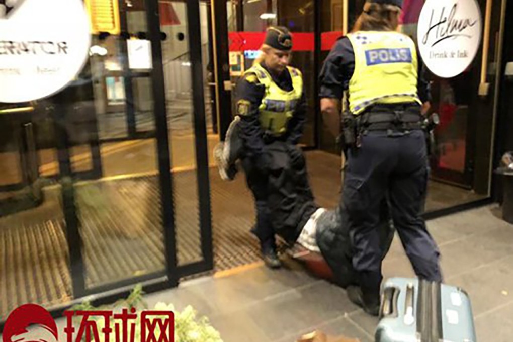 The satirical programme Svenska Nyheter lampooned the case of a man, Zeng, and his parents, who had to be removed by police from the Generator Stockholm hostel. Photo: Handout.