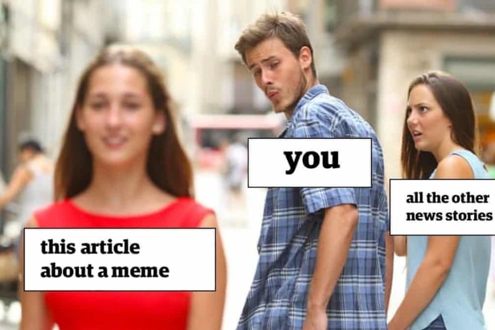 One of the many versions of the distracted boyfriend meme Photograph: Antonio Guillem. Photo: Antonio Guillem