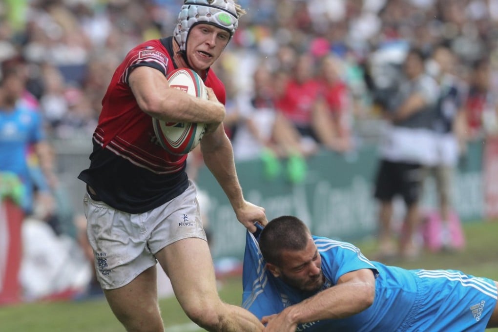 Raef Morrison playing on the big stage as a teenager at the 2014 Cathay Pacific/HSBC Hong Kong Sevens. Photo: Edmond So