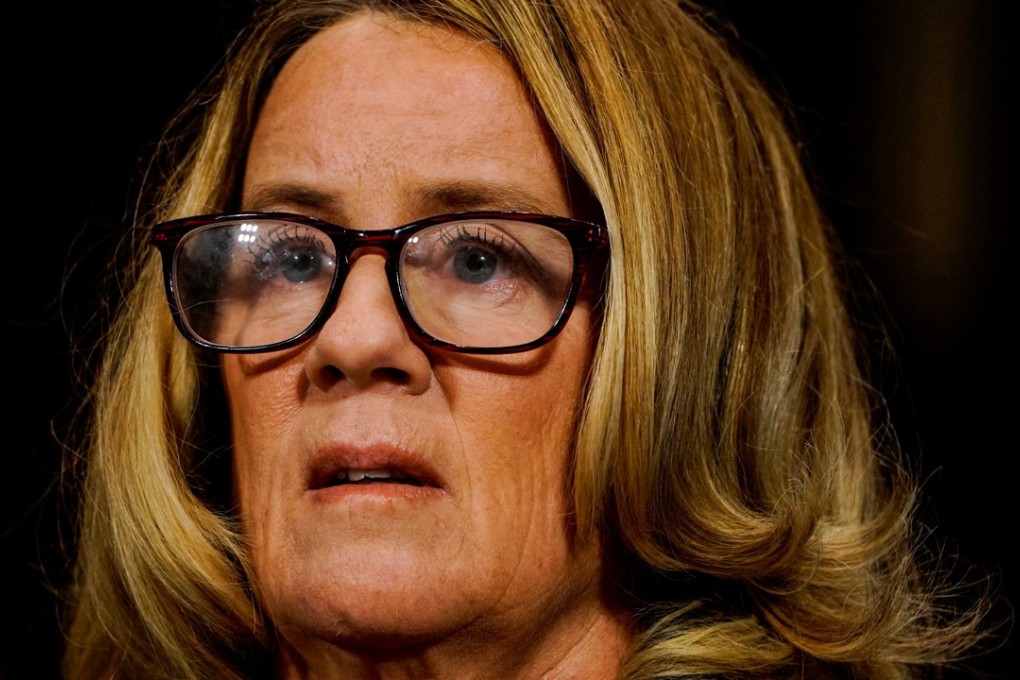 Christine Blasey Ford at the Senate Judiciary Committee in Washington on Thursday. Photo: Reuters