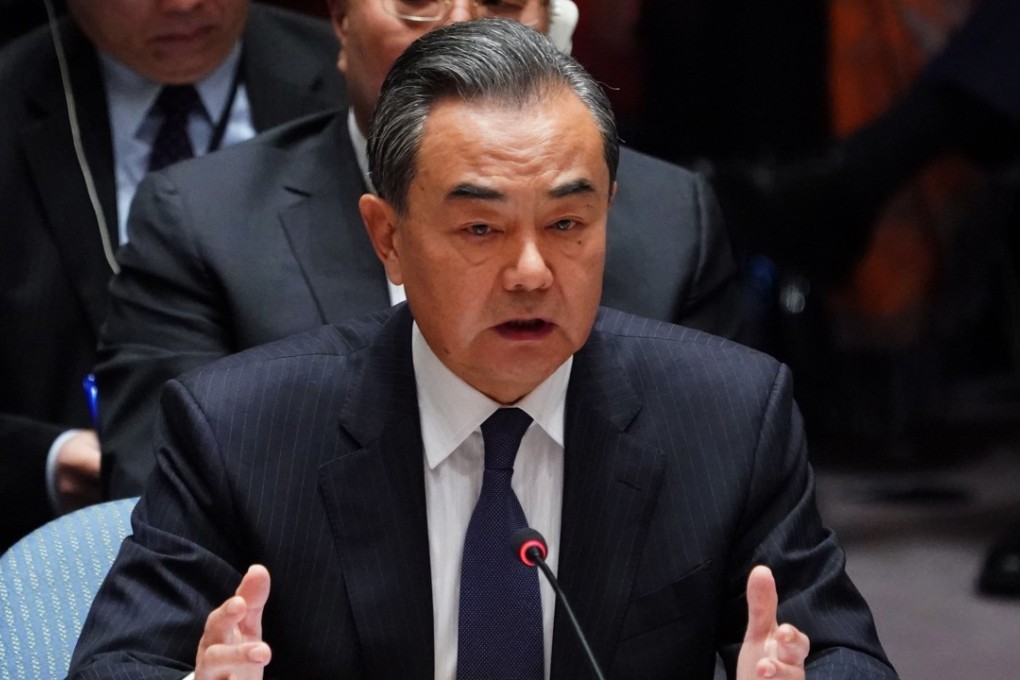Chinese Foreign Minister Wang Yi speaks at the United Nations Security Council meeting on North Korea on Thursday. Photo: AFP