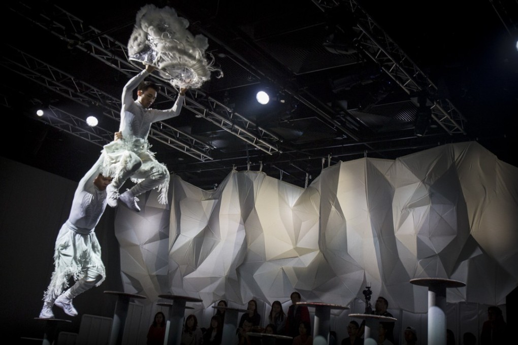 Hong Kong choreographer Daniel Yeung created ‘ContempoLion’, a performance that combined aerial arts, contemporary dance, lion dance, and interactive and live electronic music, for the opening night of ArtisTree in Taikoo Place, Quarry Bay. Performers included wushu practitioners from Kwok’s Kung Fu & Dragon Lion Dance Team. Photo: Swire Properties