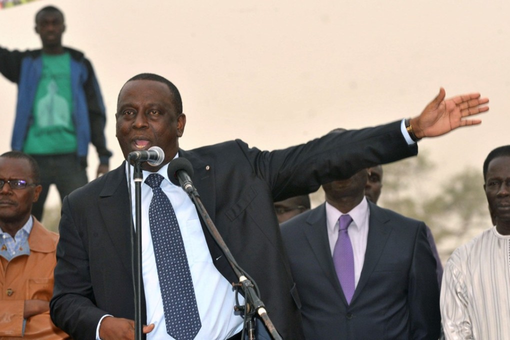 Cheikh Gadio speaking in Rufisque, Senegal, where he was formerly the foreign minister. Photo: AFP