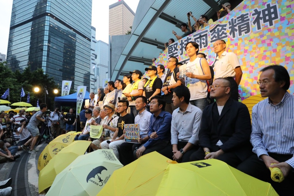 Lawmakers and activists take to the stage in Admiralty. Photo: Felix Wong