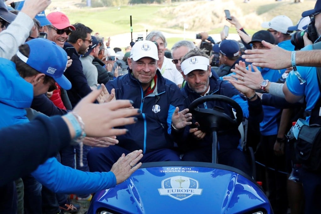 Team Europe captain Thomas Bjorn has urged his players for one last push. Photo: Reuters
