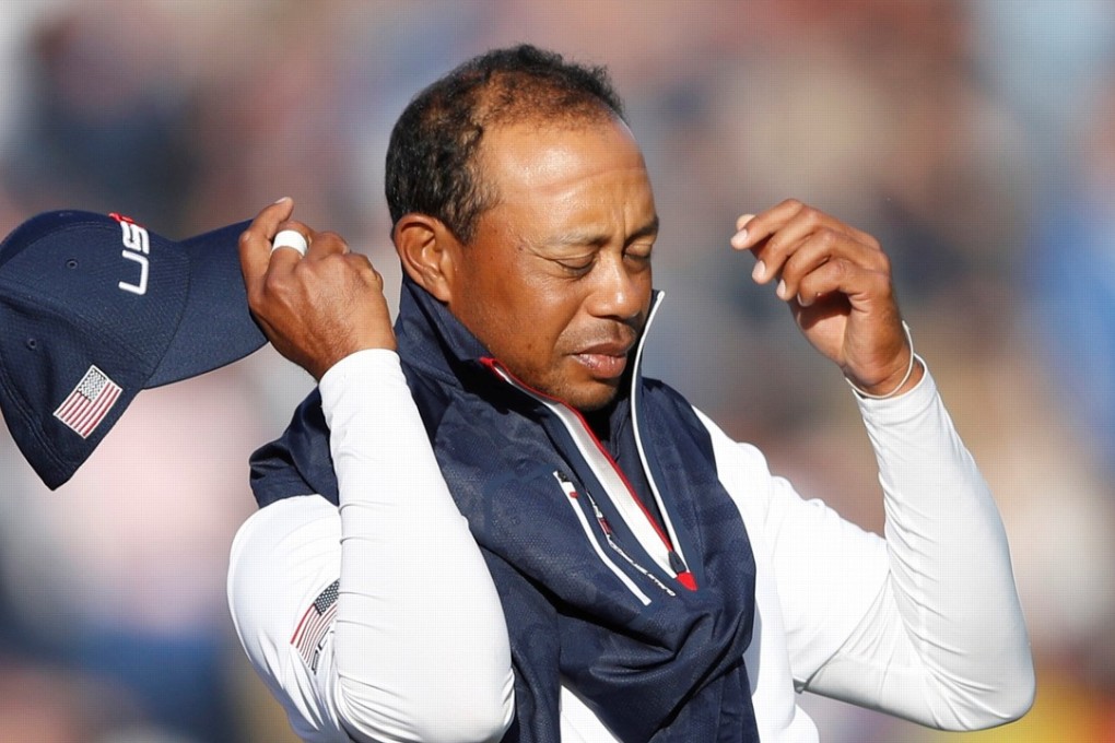 Tiger Woods during a chastening day at the Ryder Cup on Saturday. Photo: Reuters