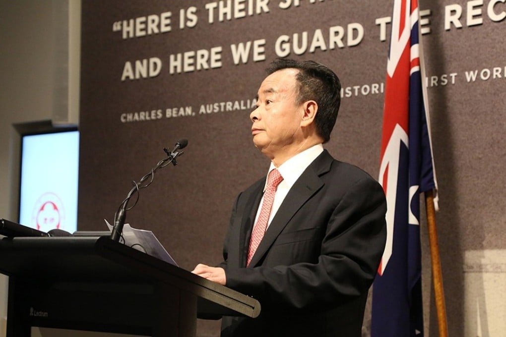 Chau Chak Wing at an event honouring Chinese-Australian troops at the Australian War Memorial. Photo: Kingold