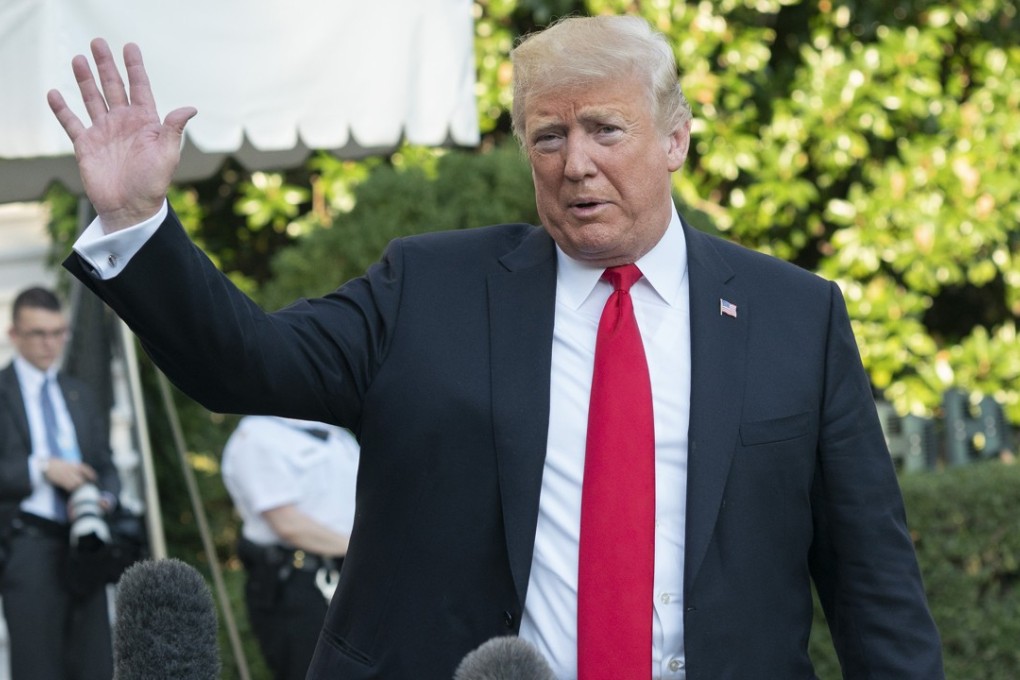 US President Donald Trump, shown outside the White House last week, said at the UN that China was interfering in US elections. Photo: Bloomberg
