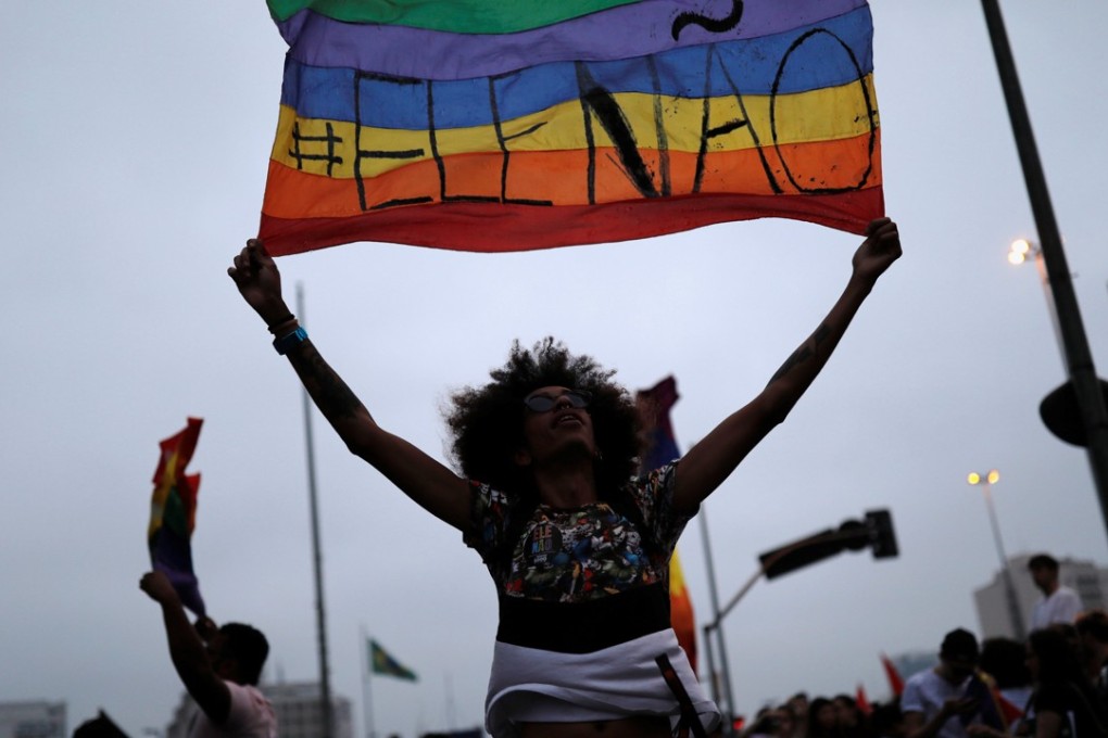 Tens of thousands have taken to the streets against Brazil's presidential candidate Jair Bolsonaro in women-led protests. Photo: Reuters